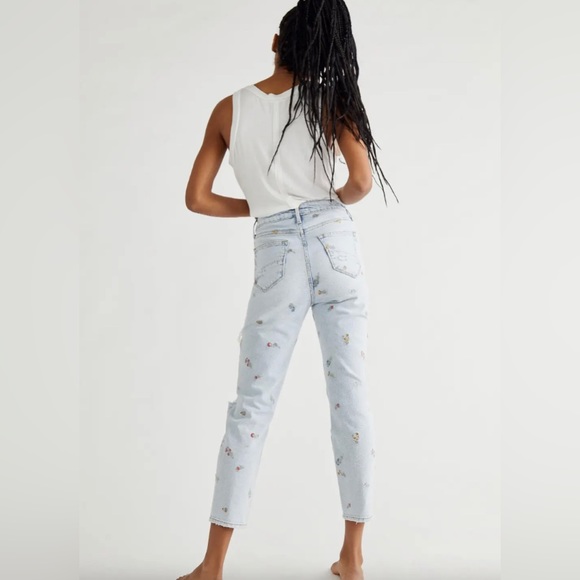 Free People x Driftwood Embroidered Mom Jeans Size 30 - Picture 3 of 6